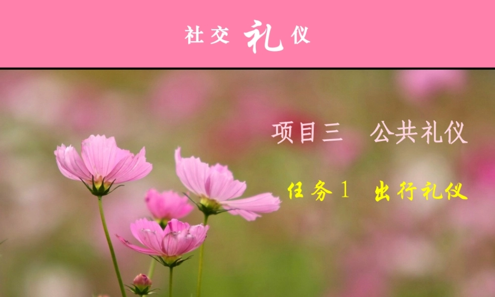《社交礼仪》项目三 公共礼仪