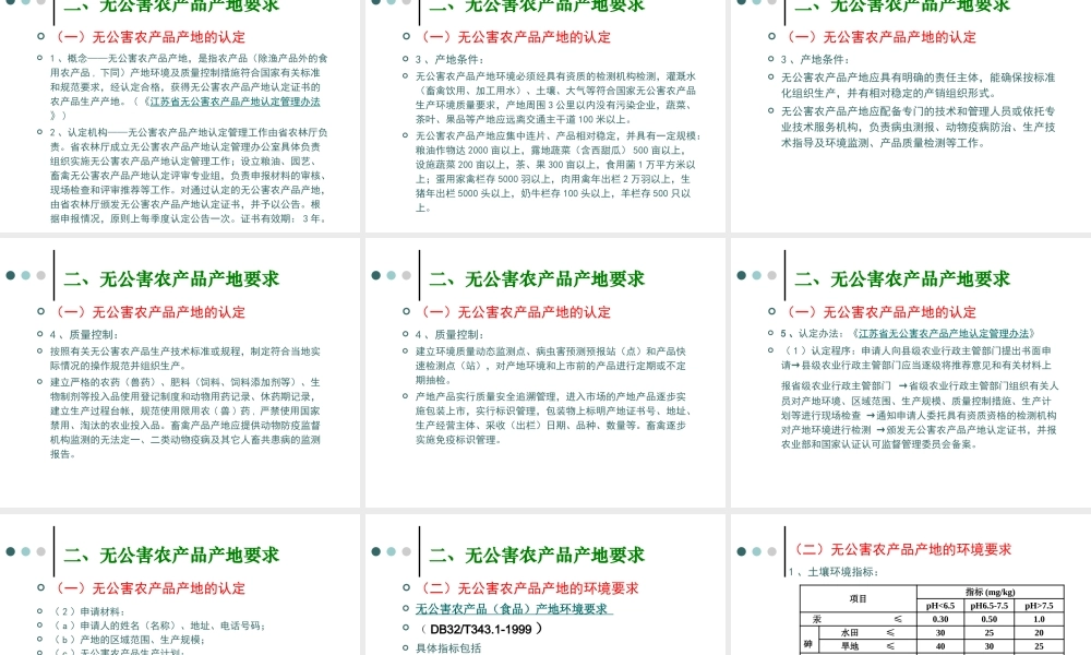 专题二、无公害农产品