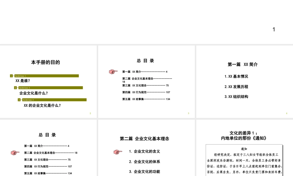 XXXX年某公司企业文化培训手册