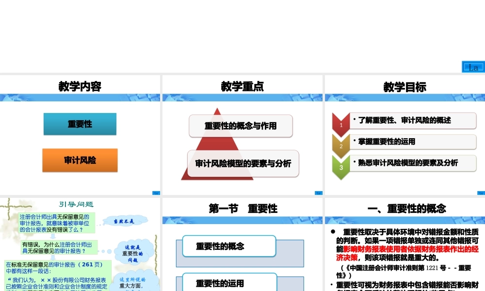 《审计学》定_第四章_重要性与审计风险