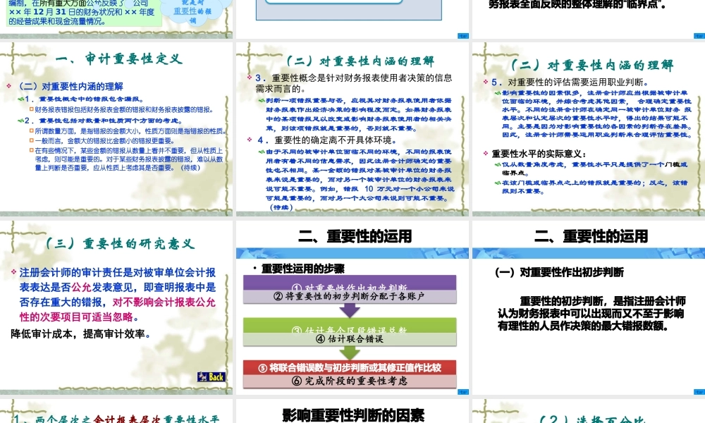 《审计学》定_第四章_重要性与审计风险
