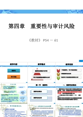 《审计学》定_第四章_重要性与审计风险