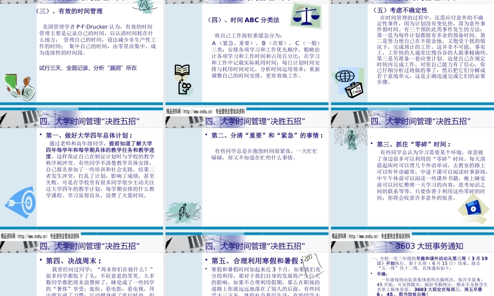 专题讲座——时间管理(ppt)