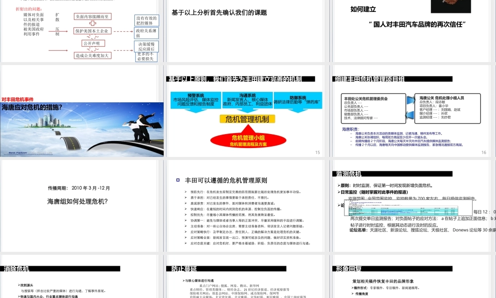 XXXX年某汽车危机公关传播方案