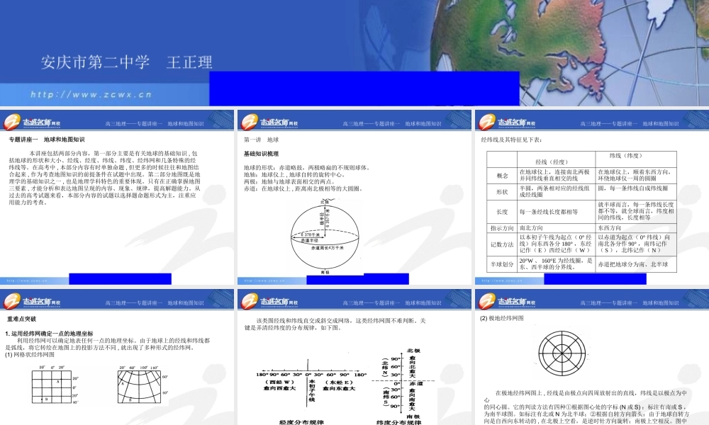 专题讲座一地球和地图知识