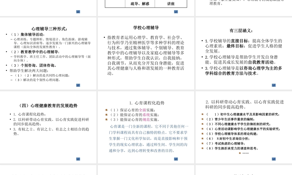 专题讲座中学生心理问题的诊断与疏导