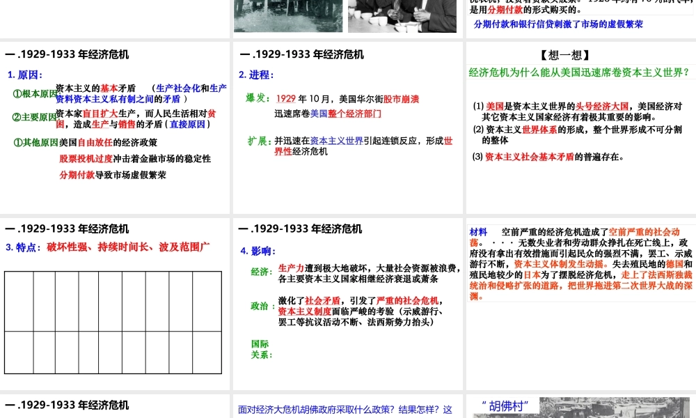 专题六第一讲经济危机与罗斯福新政