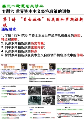 专题六第一讲经济危机与罗斯福新政