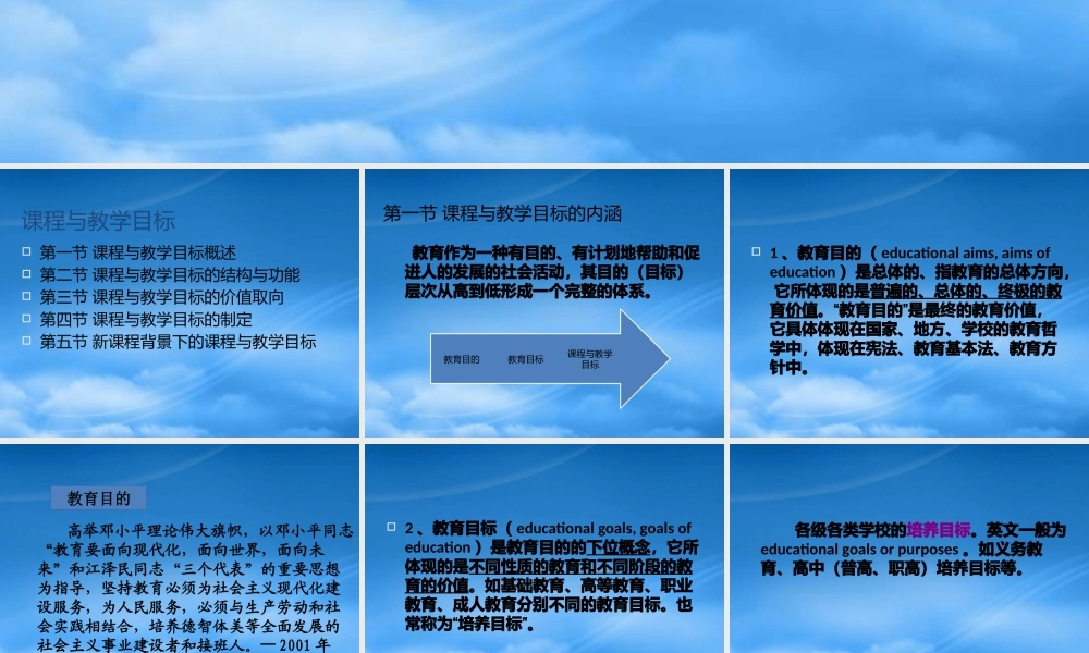 专题六课程与教学目标