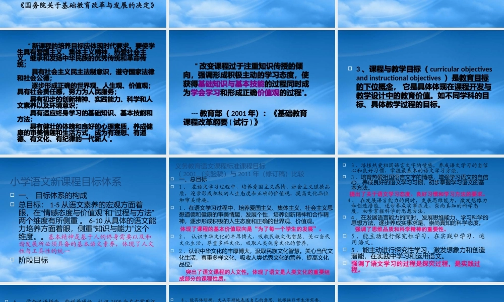 专题六课程与教学目标