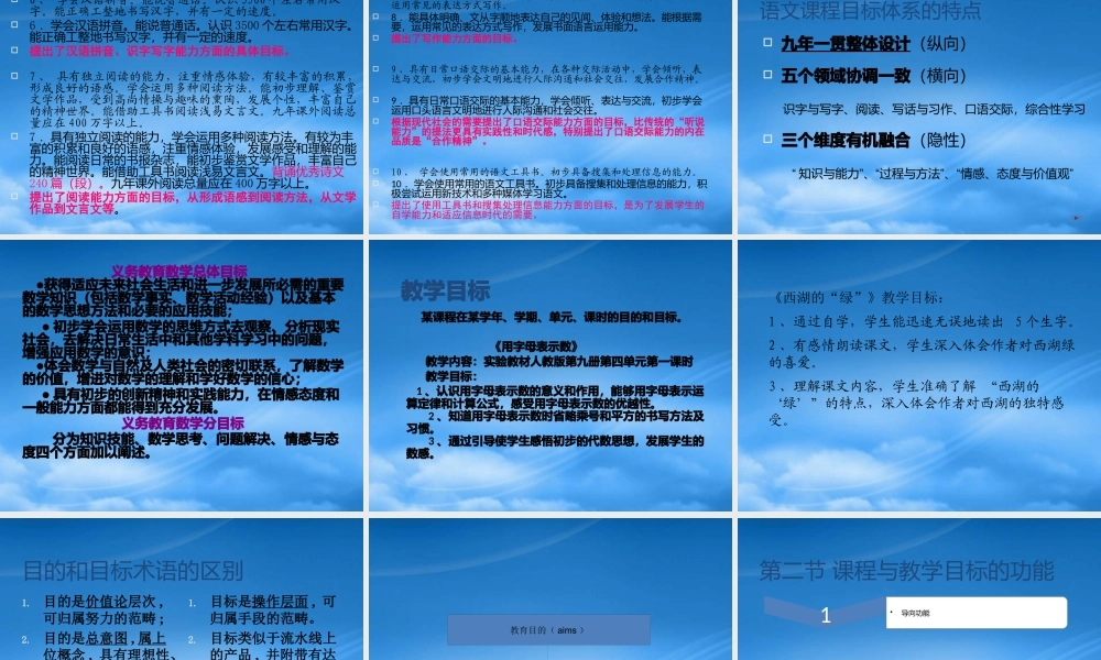 专题六课程与教学目标