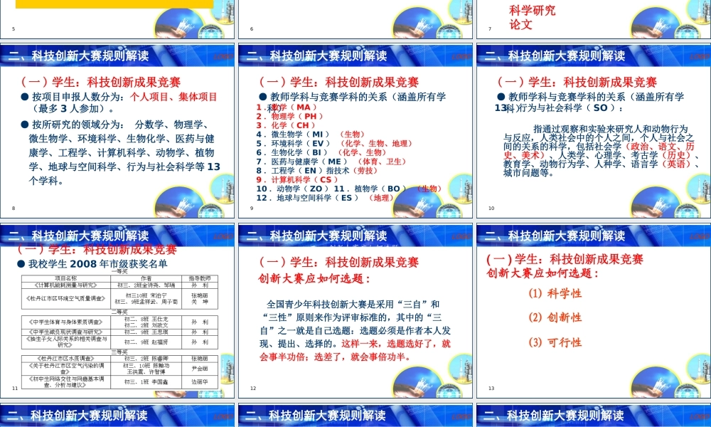 XXXX年牡丹江市科技创新大赛辅导