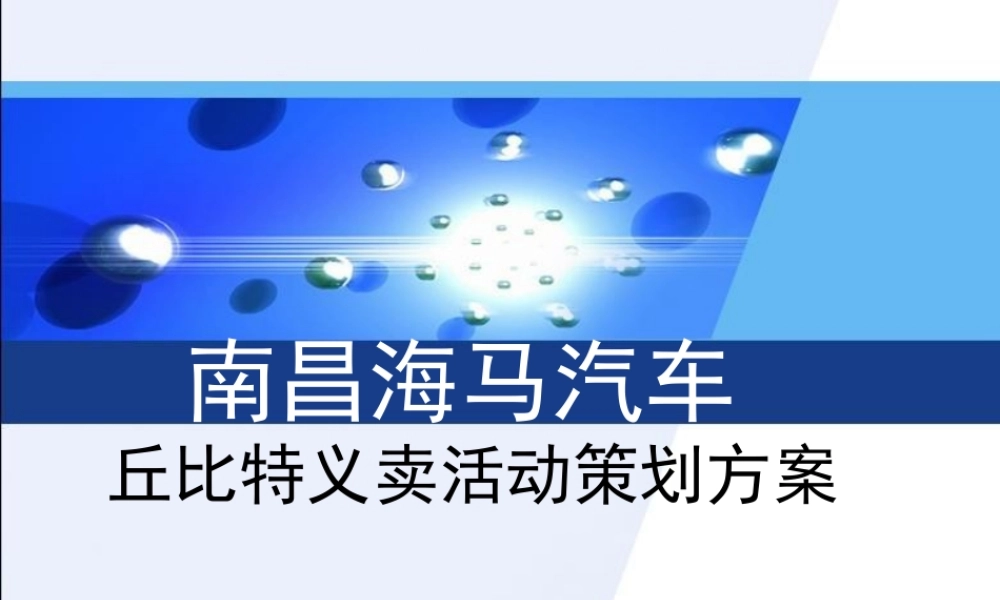 XXXX年南昌海马汽车丘比特义卖活动策划方案