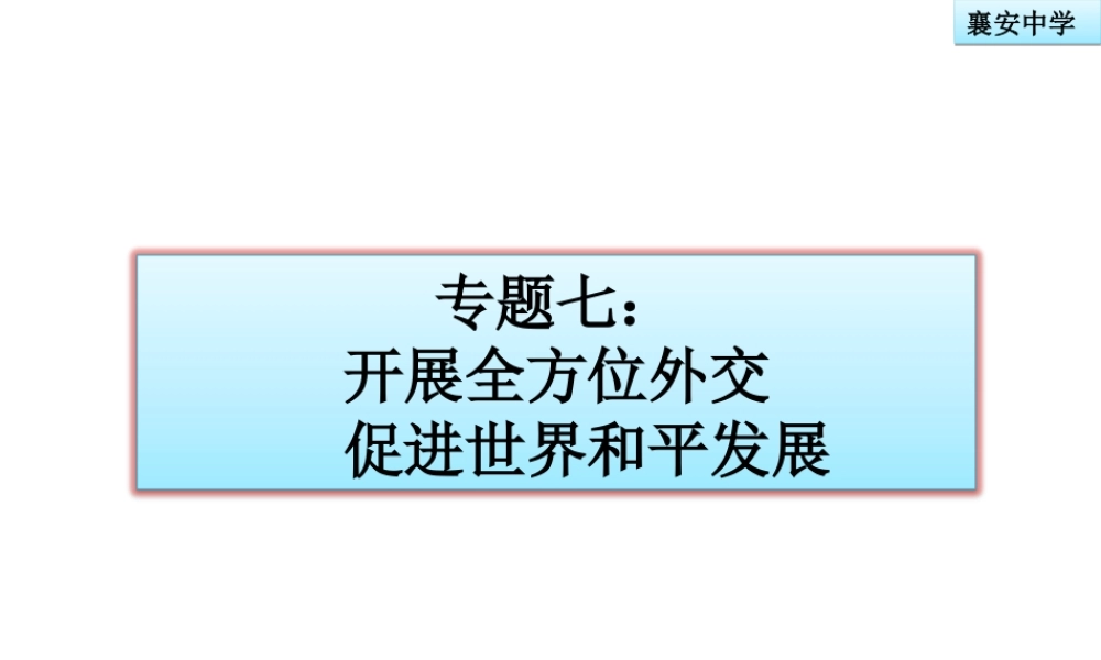 专题七开展全方位外交促进世界和平发展