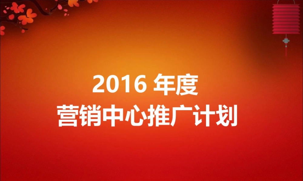 XXXX年年度营销计划