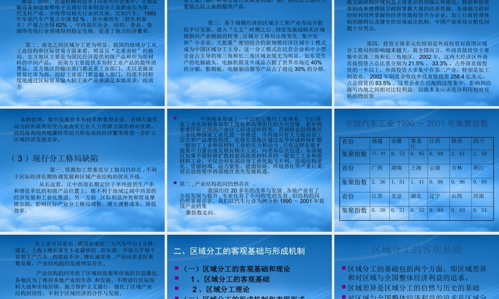 专题区域分工讲座