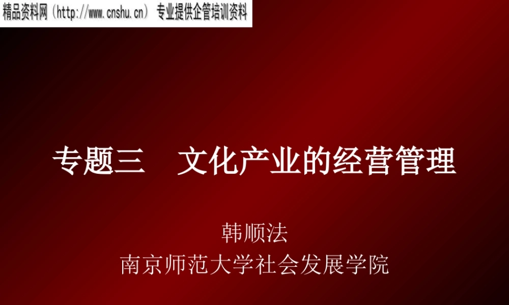 专题三__文化产业的经营管理