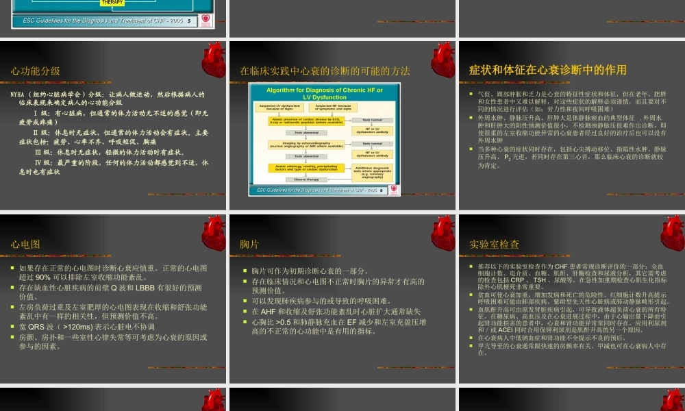 XXXX年欧洲慢性心衰诊断和治疗指南
