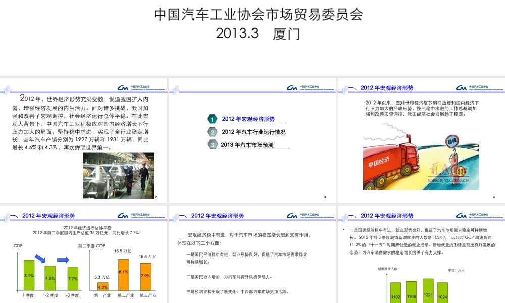 XXXX年汽车行业形势分析与XXXX年市场发展预测(塑料协会)