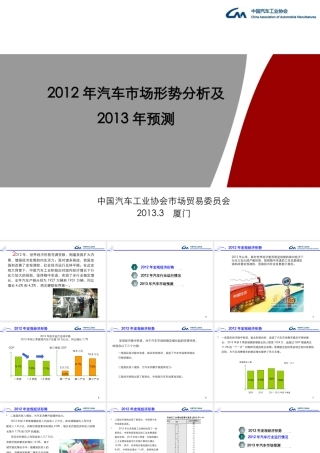 XXXX年汽车行业形势分析与XXXX年市场发展预测(塑料协会)