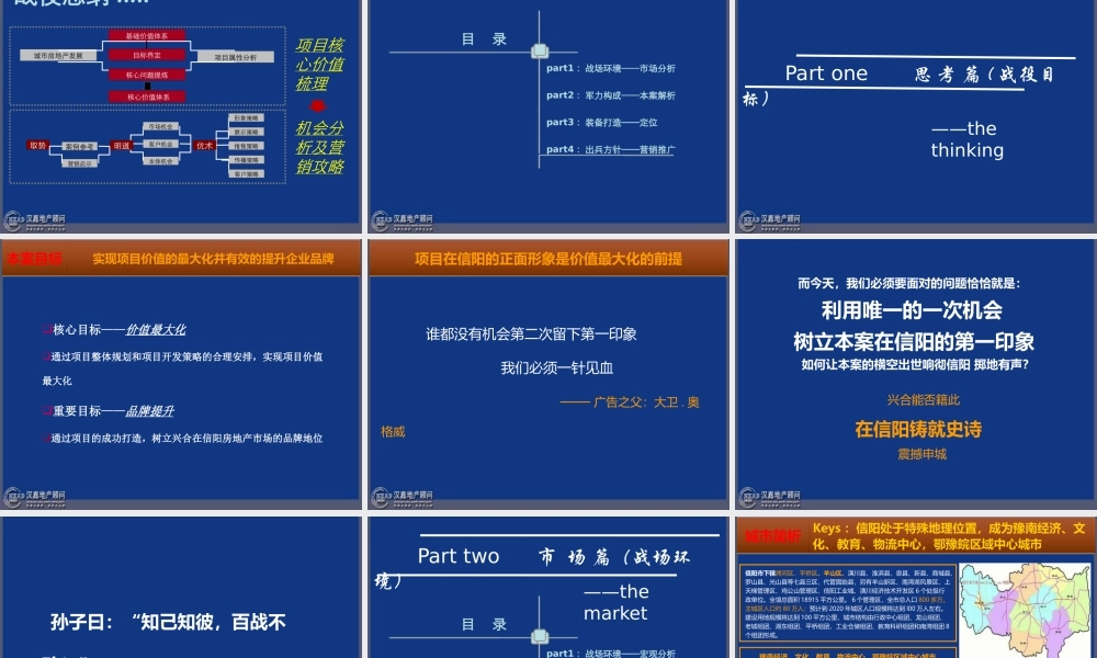 XXXX年抢滩信阳商战计划书