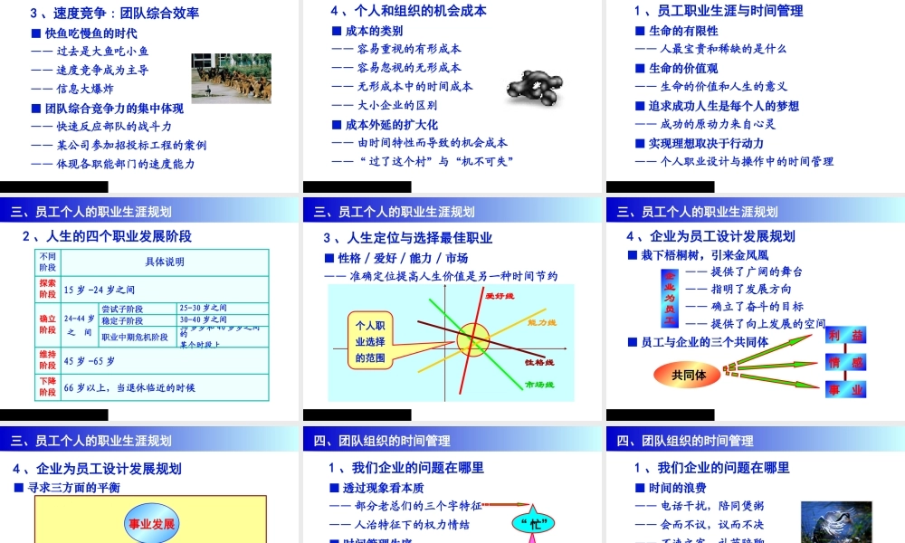 《时间管理与工作统筹技巧》课程