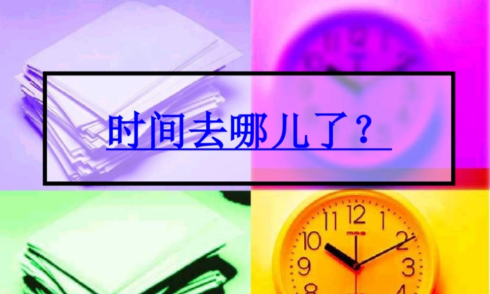 《时间去哪儿了》演讲