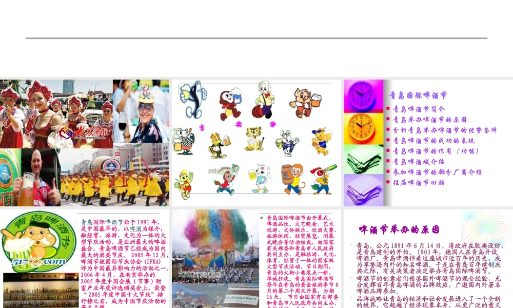 XXXX年青岛啤酒节招商方案及啤酒节全面介绍
