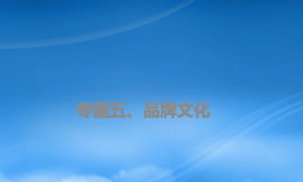 专题五、品牌文化