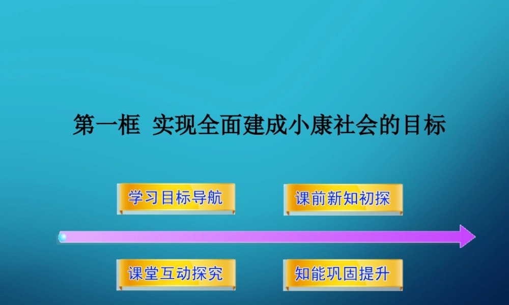 《实现全面建设小康社会的经济目标》课件(1)