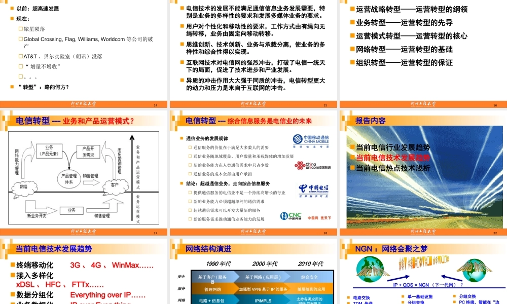 专题现代电信发展趋势及热点浅析