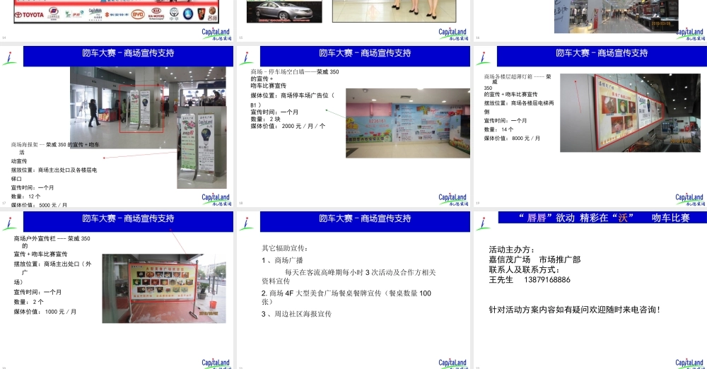 XXXX年荣威3汽车与联通沃吻车活动方案