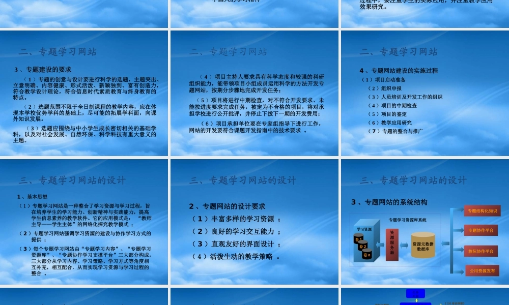专题学习网站建设目标,内容与方法(1)