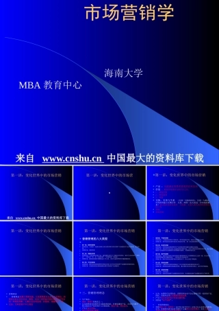 《市场营销学海南大学MBA》