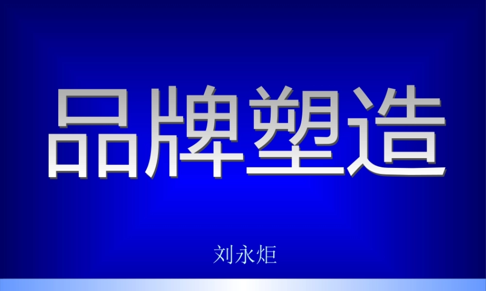 《市场总监培训教材》品牌塑造