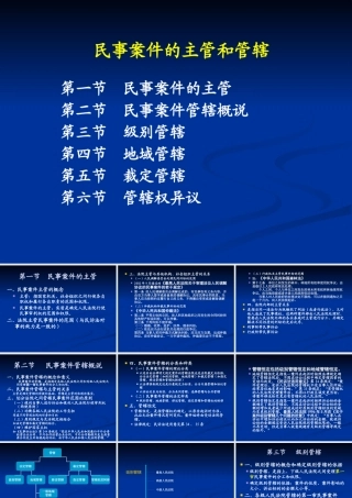 专题一 民事案件的主管和管辖