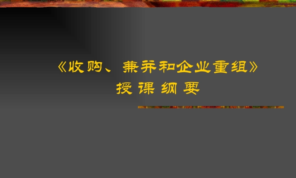 《收购、兼并和企业重组》(PPT134)