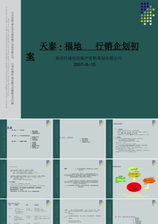 XXXX年商丘天泰福地项目行销企划初案
