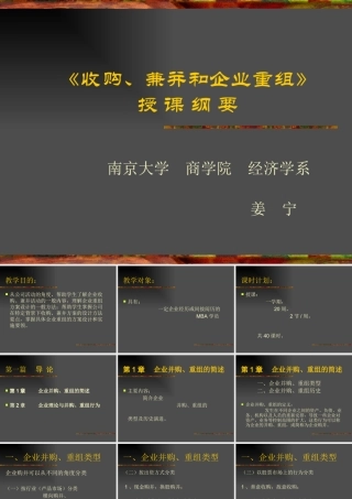 《收购、兼并和企业重组》