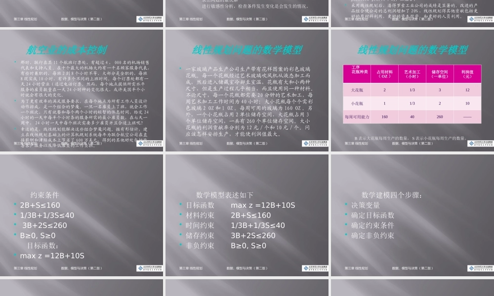 《数据、模型与决策_(第二版)》第三章线性规划