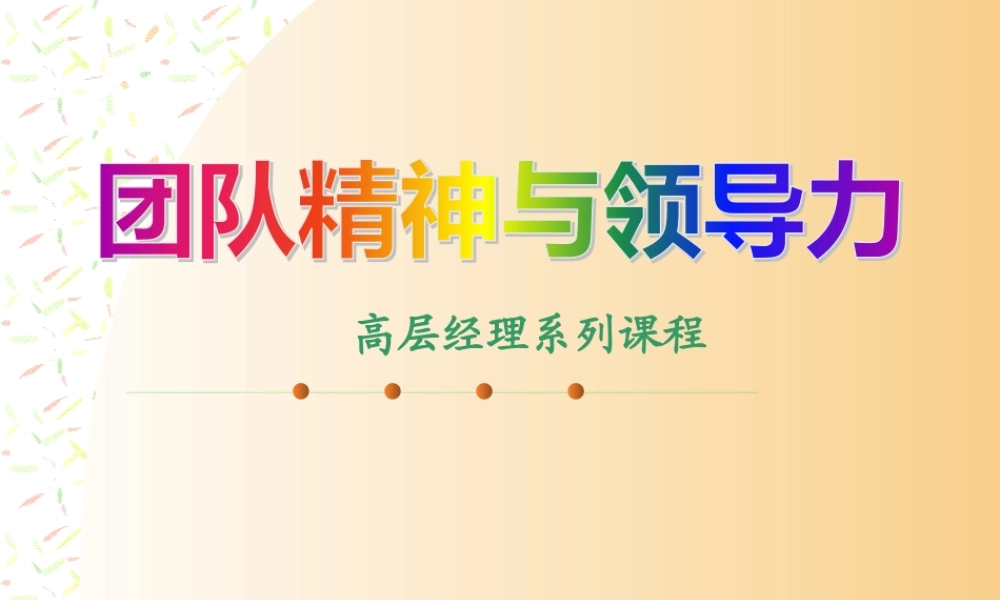 专题资料-团队建设→团队精神与领导力
