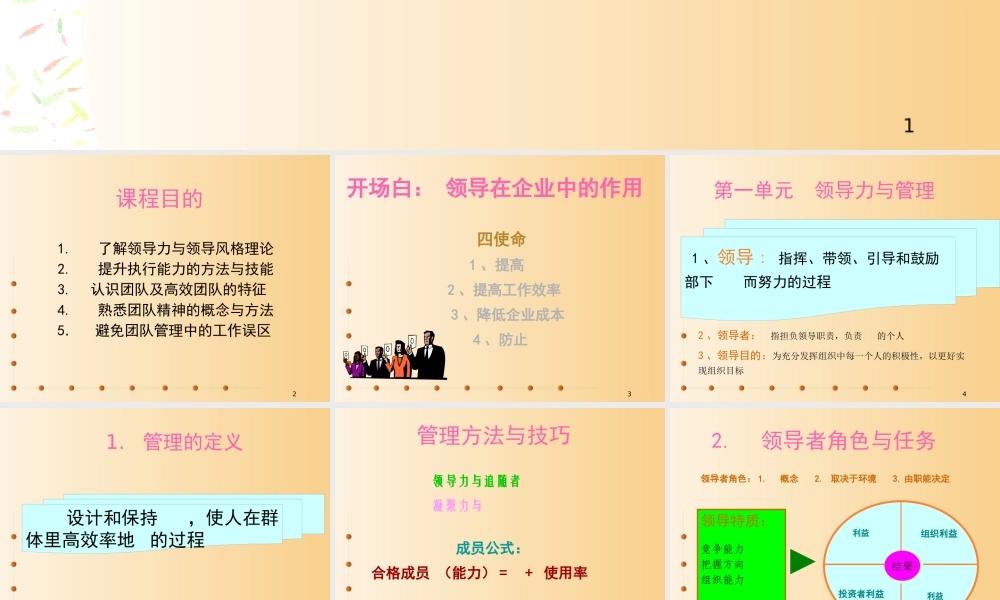 专题资料-团队建设→团队精神与领导力