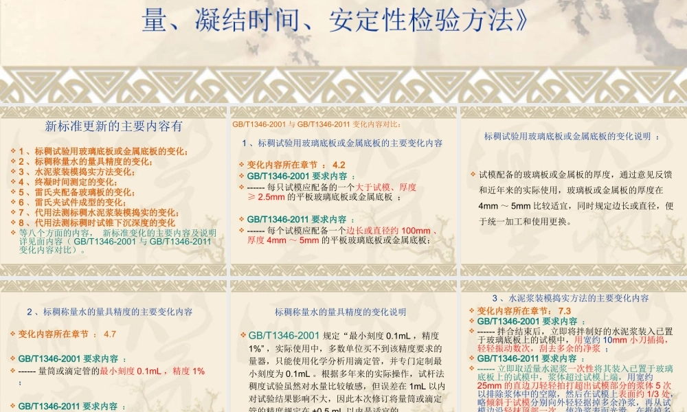 《水泥标准稠度用水量、凝结时间、安定性检验方法》宣