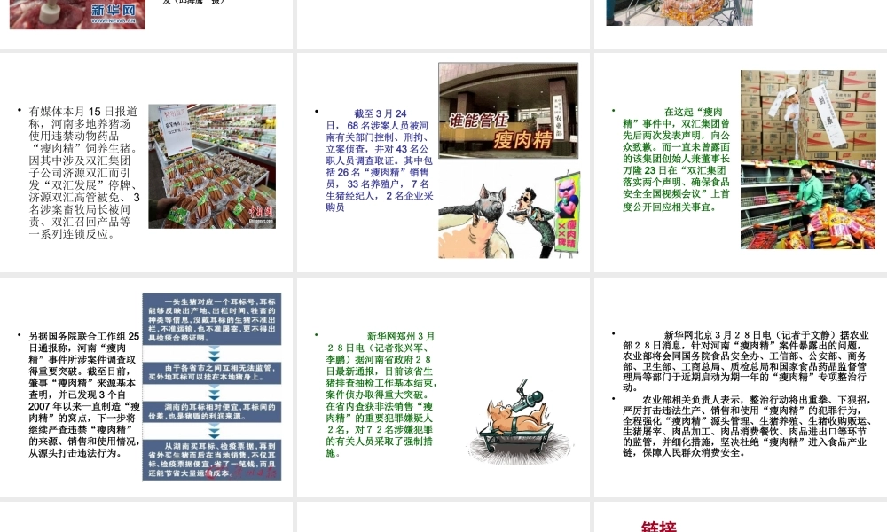 专项治理瘦肉精Microsoft PowerPoint 演示文稿