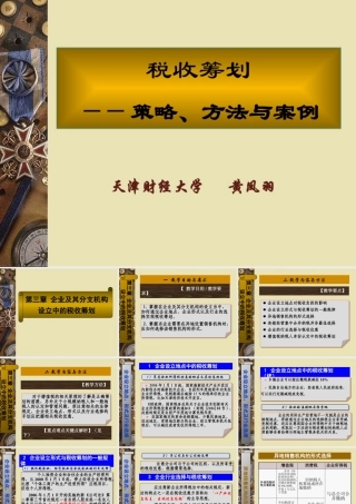 《税收筹划：策略、方法与案例》课件(第三章)