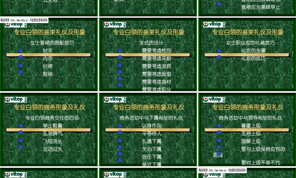 专业白领的商务形象及礼仪
