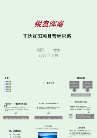 XXXX年沈阳世创正达红阳项目营销思路