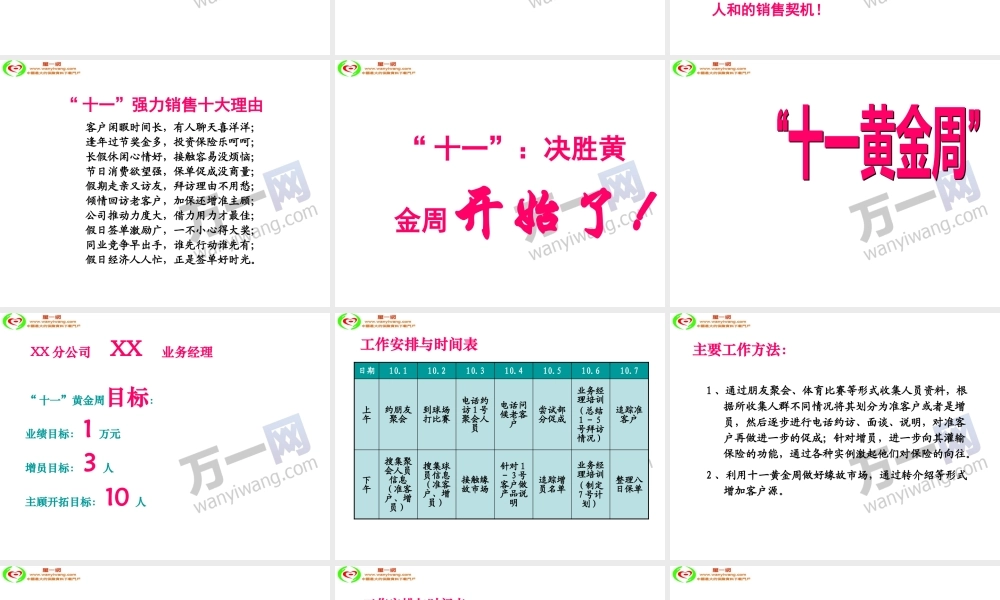 XXXX年十一黄金周假日专题假日经营总动