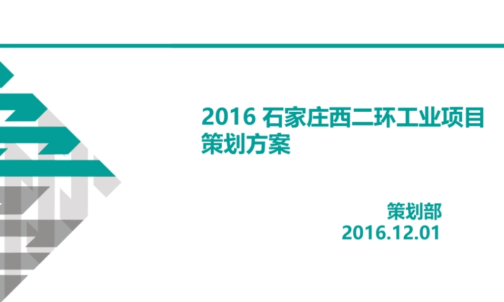 XXXX年石家庄西二环工业项目策划方案