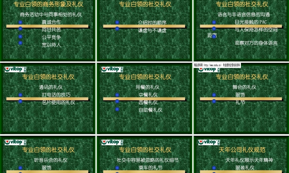 专业白领形象与商务礼仪(ppt 30页)